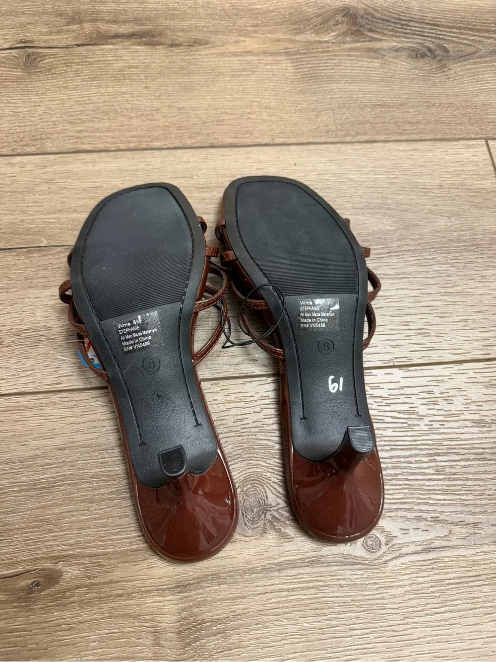 Angels Brown Bow-Strap Slide Sandals